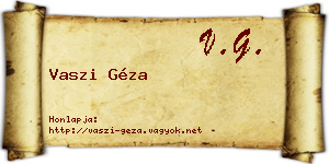 Vaszi Géza névjegykártya